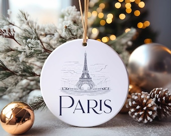 Paris France Christmas Ornament, Travel Ornament, European Destination Gift, Paris Gift