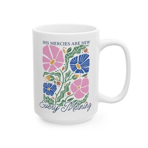 Inspirierende Bibel-Vers-Kaffeetasse, geblümt, Boho christliches Geschenk, christliche Ästhetik, christliches Geschenk, Wildblumengeschenk Bild 10