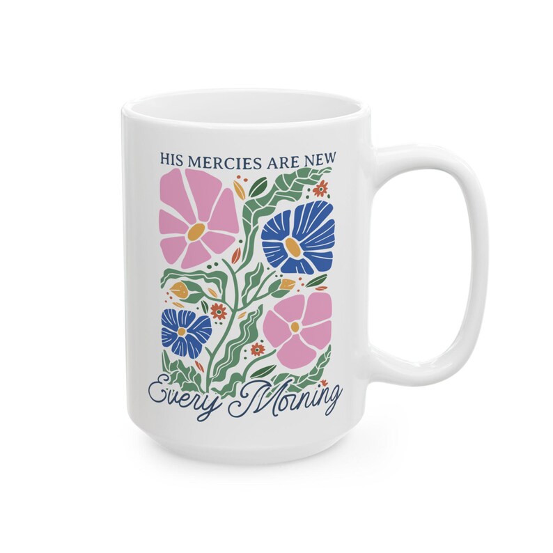 Inspirierende Bibel-Vers-Kaffeetasse, geblümt, Boho christliches Geschenk, christliche Ästhetik, christliches Geschenk, Wildblumengeschenk Bild 10