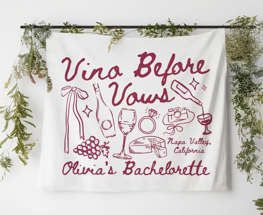Personalized Wine Bachelorette Party Decor, Custom Location ...