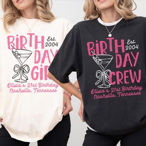 Custom Birthday Cocktail Shirts, Personalized Birthday Group Shirt, 21st Birthday Tee, Matching B-Day Shirts, Dirty Thirty, 40th Birthday