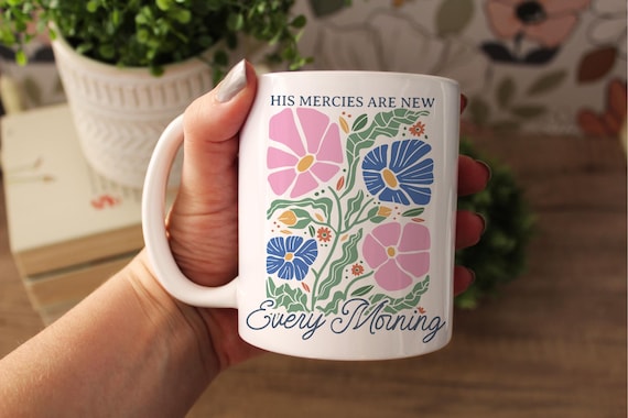 Inspirational Bible Verse Coffee Mug, Floral, Boho Christian Gift, Christian Aesthetic, Christianity Gift, Wildflower Gift