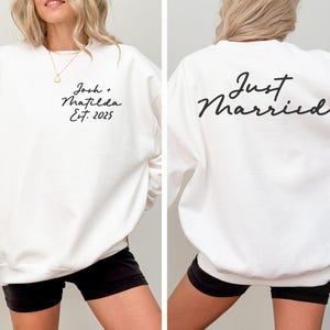 Custom Just Married Sweatshirts, Personalized Mr and Mrs, Matching Couples Hoodie, Honeymoon Shirts, Customized Bride and Groom, Anniversary