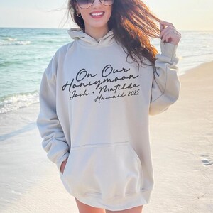 Custom Honeymoon Sweatshirts, Just Married, Personalized Mr and Mrs, Hubby Wifey, Matching Couples Hoodie, Mrs Sweatshirt