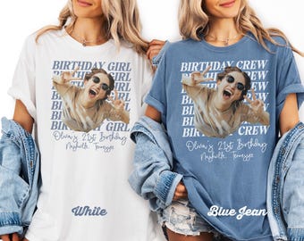 Custom Photo Birthday Shirts, Custom Face Shirt, Personalized Matching Birthday Crew Trip Shirt, Custom Picture Shirt, Birthday Squad Shirts