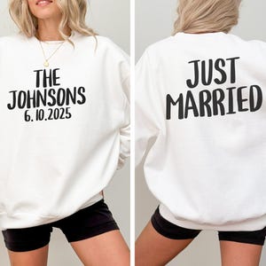 Just Married Sweatshirts, Personalized Mr and Mrs, Custom Matching Couples Hoodie, Honeymoon Shirts, Customized Bride and Groom, Anniversary