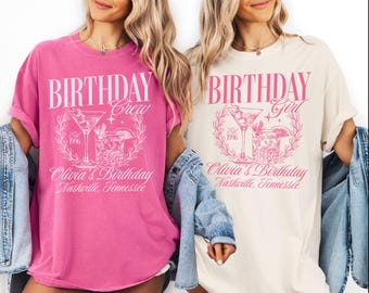 Custom Birthday Shirts, Personalized Matching Birthday Trip Shirts, Dirty Thirty, 21st Birthday, 40th Birthday, Birthday Social Club