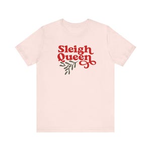 Funny Christmas Shirt, Girly Christmas, Pink Christmas, Xmas Tshirt, Vintage Holiday Tee, Sleigh Queen image 6