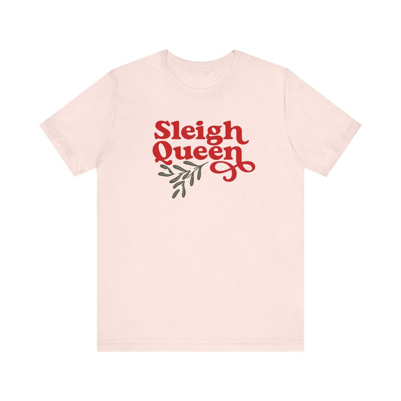 Funny Christmas Shirt, Girly Christmas, Pink Christmas, Xmas Tshirt, Vintage Holiday Tee, Sleigh Queen image 6