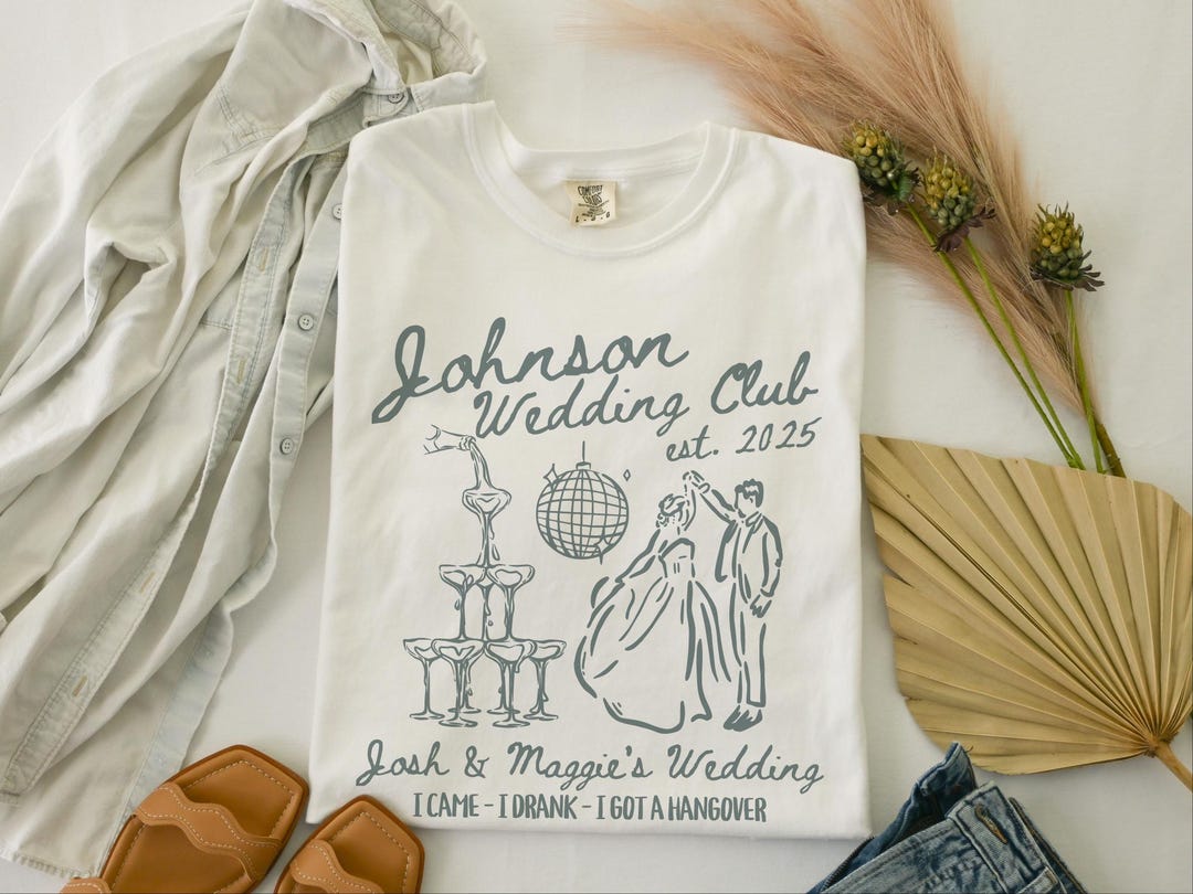 Wedding Merch Examples Custom Wedding Shirts, Personalized Bridal Party Gifts, Wedding Party ...
