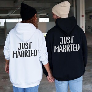 Just Married Sweatshirts, Personalized Mr and Mrs, Custom Matching Couples Hoodie, Honeymoon Shirts, Customized Bride and Groom, Anniversary