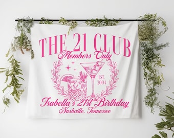 Personalized Birthday Party Decor, Custom Location Birthday Weekend Tapestry, 21st Birthday Sign, Finallly Legal Banner, Custom Bday Decor