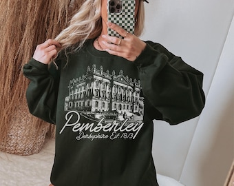 Pemberley Est. 1813 Sweatshirt, Pride and Prejudice Crewneck, Mr Darcy Shirt, Jane Austen, Booklover Gift, Bookish Gift, Light Academia