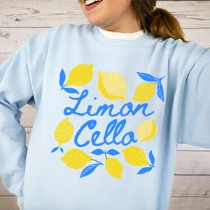 Limoncello Sweatshirt, Lemon Crewneck, Trendy Summer, Cottagecore Aesthetic, Food Puns, Fruit Shirts, Foodie Shirt, Botanical Sweatshirt