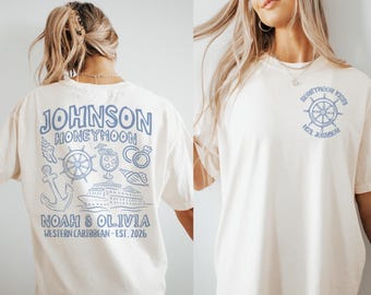 Personalized Honeymoon Cruise Matching Shirts, Custom Just Married Shirt, Honeymoonin', Matching Couples Honeymoon Vacation, Beach Honeymoon