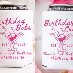 Personalized Birthday Party Can Cooler,  Custom Bday Party Favor, Bday Merch, Milestone Birthday, 21st 30th 40th 50th, Dirty Thirty