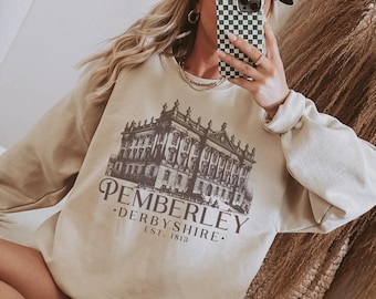 Pemberley Est. 1813 Sweatshirt, Pride and Prejudice Crewneck, Mr Darcy Shirt, Jane Austen, Booklover Gift, Bookish Gift, Light Academia