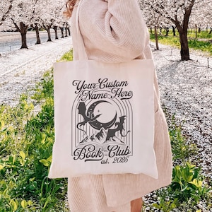 Custom Book Club Tote Bag, Personalized Reading Club Gift, Bookworm Gift, Bookish Gift, Book Lover, Booktok Merch, Booktrovert