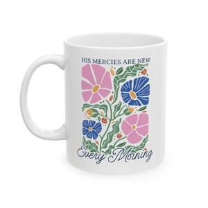 Inspirierende Bibel-Vers-Kaffeetasse, geblümt, Boho christliches Geschenk, christliche Ästhetik, christliches Geschenk, Wildblumengeschenk Bild 9