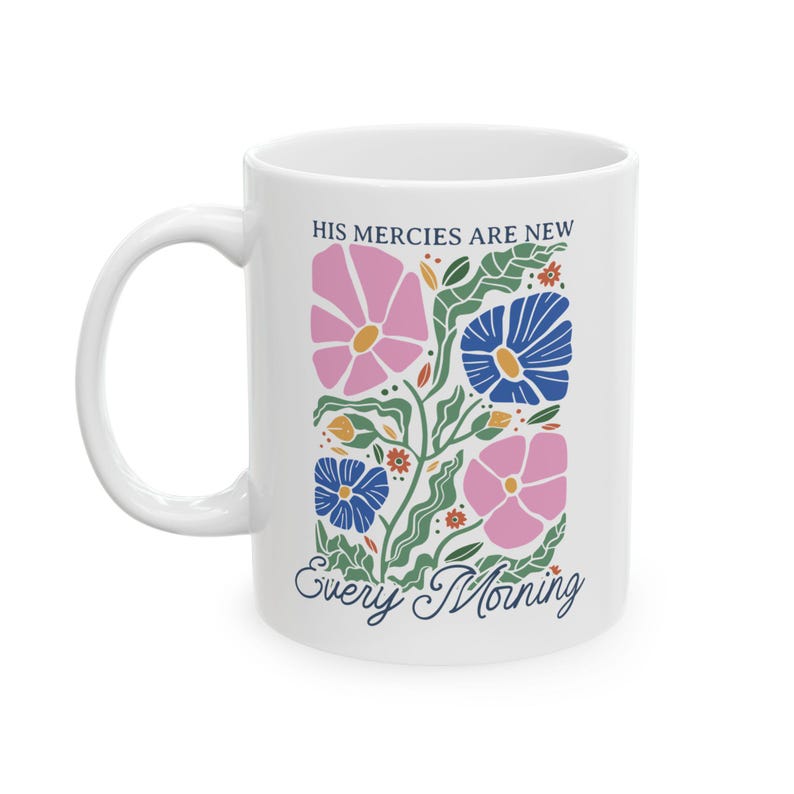 Inspirierende Bibel-Vers-Kaffeetasse, geblümt, Boho christliches Geschenk, christliche Ästhetik, christliches Geschenk, Wildblumengeschenk Bild 9