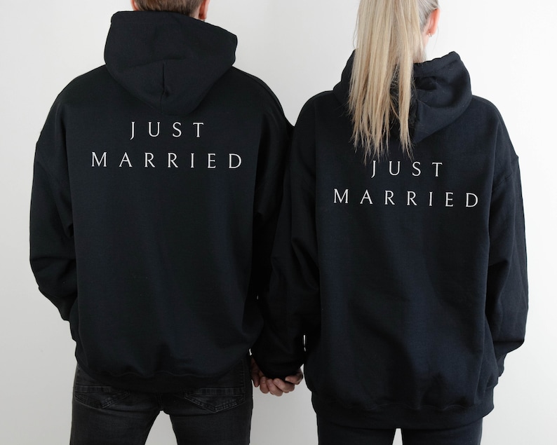 Just Married Hoodie, Personalized Bridal, HoneyMoon Sweatshirt, Wifey, Bridal Shower Gift, Couples Gift, Engagement Gift