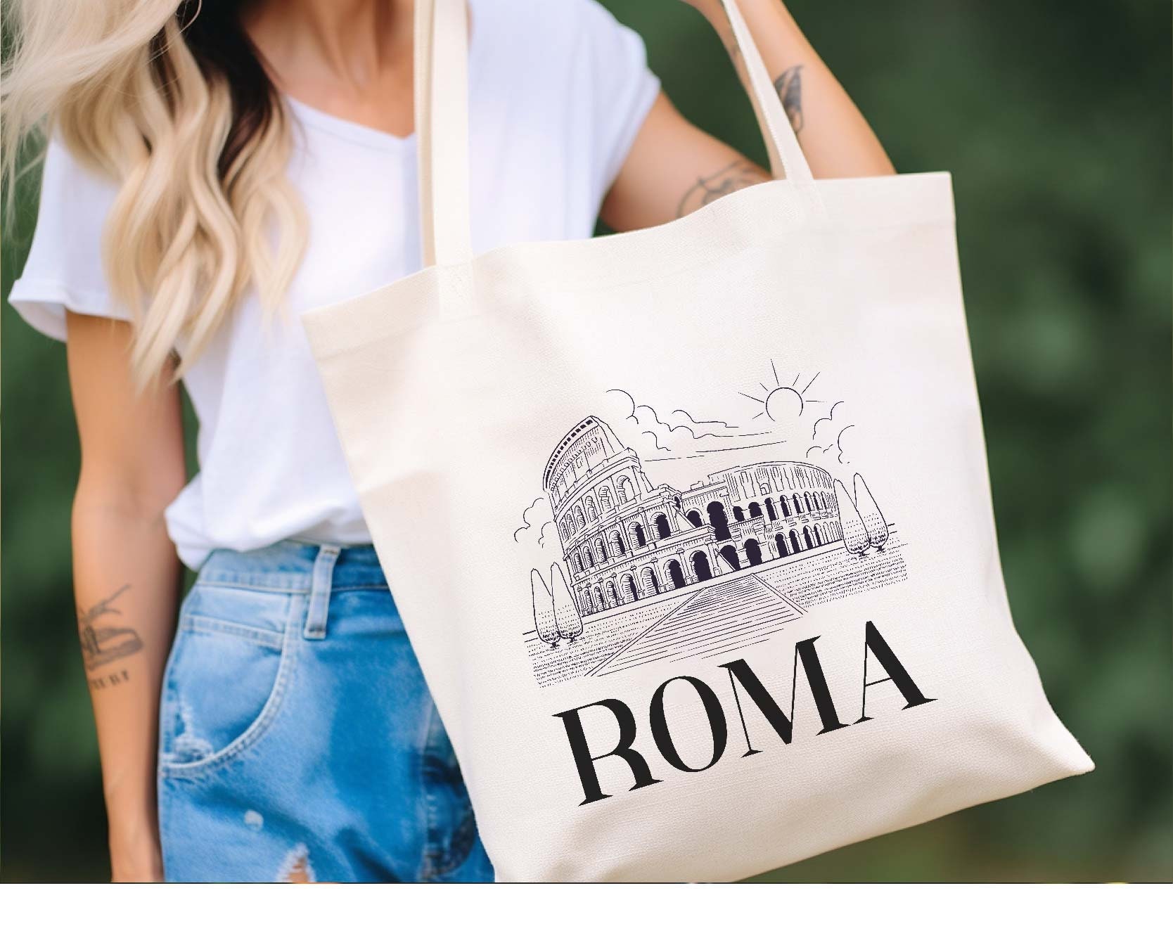 WCGXKO Italien-Motiv Tragetasche – ‘In My Italy Era’, 23,5x17 Cm, Aus Segeltuch, Für Kosmetik & Reisen