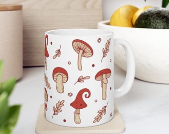 Mushroom Mug, Cottage Core Mug, Mushroom Cup, Mushroom Gift, Coffee Mug, Mushroom Decor, Cute Mushroom Cup, Cottagecore, Mushroom