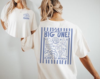 The Big One Surf Birthday Shirt, Family Matching Beach Birthday Shirts, First Wave Bday, Big One Mama Dada Shirt, Custom First Birthday Boy