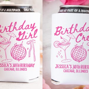 Personalized Birthday Party Can Cooler,  Custom Bday Party Favor, Bday Merch, Milestone Birthday, 21st 30th 40th 50th, Dirty Thirty