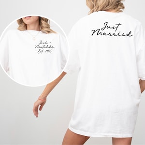 Personalized Just Married Shirts, Custom Mr and Mrs Tshirts, Hubby Wifey Shirts, Matching Couples, Matching, Honeymoon Shirts, Newlywed Gift