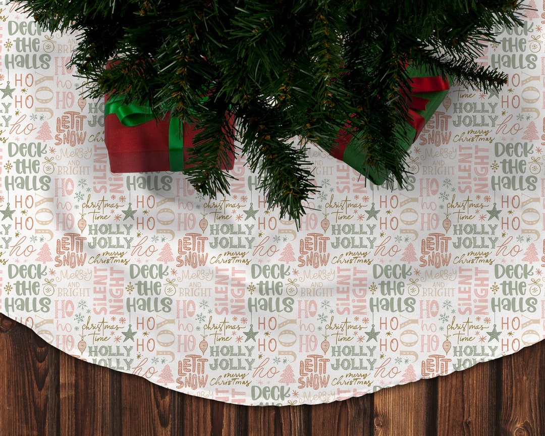 Pink Christmas Tree Skirt Modern Christmas Tree Skirts Etsy