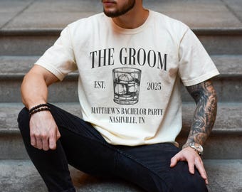 Bachelor Party Shirt, Custom Location Bachelor Party, Custom Groomsman Shirts, Drinks Bachelor Party Shirt, Personalized Groomsman Gifts