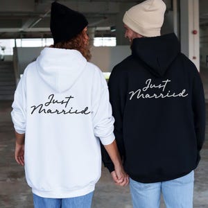 Just Married Sweatshirts, Personalized Mr and Mrs, Custom Matching Couples Hoodie, Honeymoon Shirts, Customized Bride and Groom, Anniversary