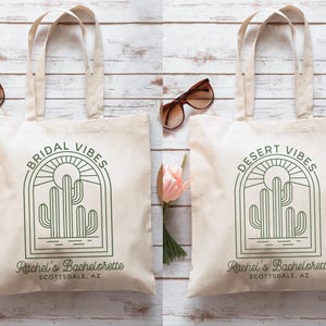 Custom Desert Bachelorette Weekend Tote Bag, Personalized Bridesmaid Bags, Bachelorette Party Favors, Bridesmaid Gifts, Scottsdale Bach