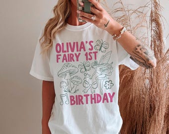 Fairy First Birthday Family Matching Shirts, Custom Birthday Girl Shirts, Enchanted Fairy Garden Party, 1st Birthday Mama Dada Tees