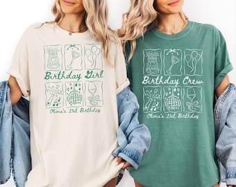 Custom Birthday Shirts, Personalized Matching Birthday Trip Shirts, Dirty Thirty, 21st Birthday, 40th Birthday, Birthday Social Club