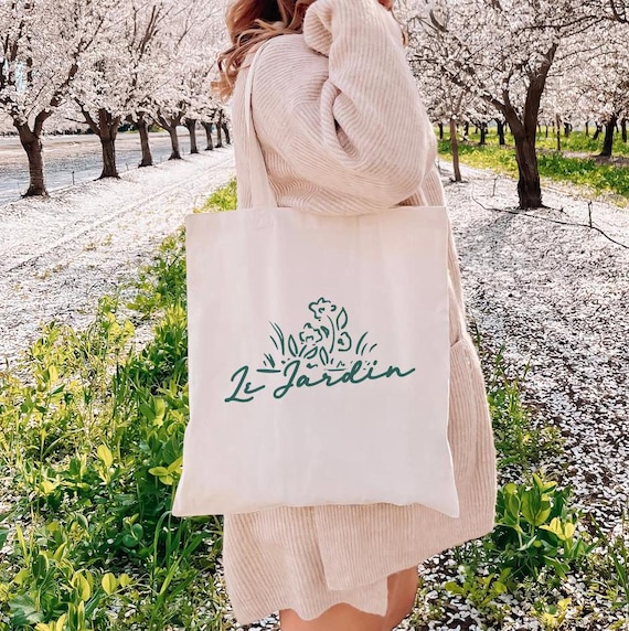 Le Jardin Tote Bag, Cottagecore Aesthetic, Garden Tote Bag, Summer