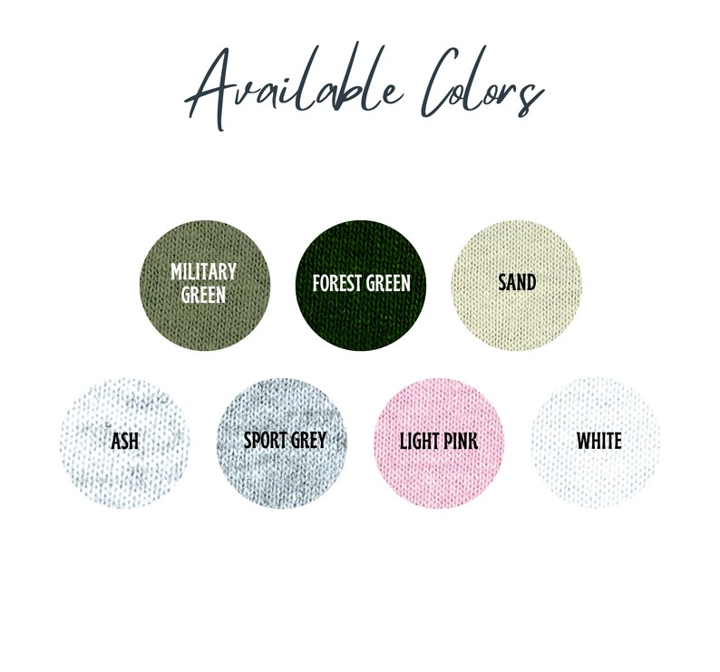 May include: Available Colours: Military Green, Forest Green, Sand, Ash, Sport Grey, Light Pink, White. A visual guide to the colour options for a product.