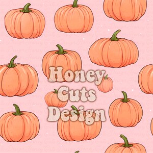Pink pumpkin seamless pattern, Halloween digital seamless commercial use, fall seamless pattern, Girls digital paper commercial use file