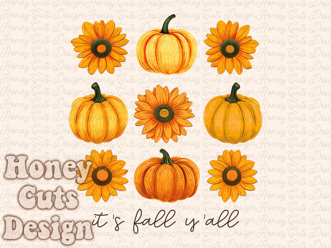 Fall PNG, Its Fall Y'all Digital Download, Daisies Pumpkins Sublimation ...
