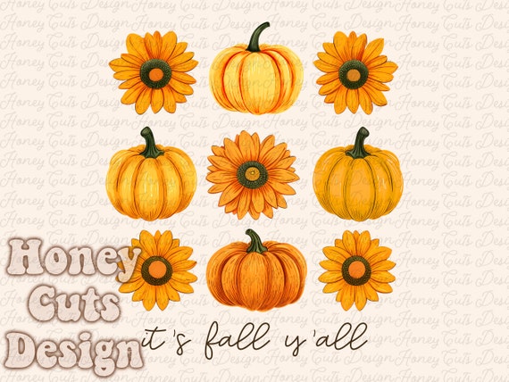 Fall PNG, Its fall y'all digital download, Daisies Pumpkins sublimation design, Orange Mustard PNG Sublimation Instant download Thanksgiving