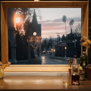 Los Angeles Print, Los Feliz Sunset Photograph, Neutral Wall Decor, Travel Print, 8x10 Travel Photography, Living Room Decor, Home Decor