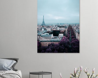 Eiffel Tower Paris Photography Print, Purple Haze Decor