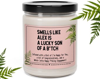 Regalo de compromiso personalizado, regalo de compromiso personalizado, vela comprometida, regalo de despedida de soltera, regalo de compromiso divertido para ser novia