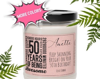 50th Birthday Candle Birthday Star Age Humor Gift Milestone Gift Fun Birthday Present Unique Gift Idea Handmade Candle