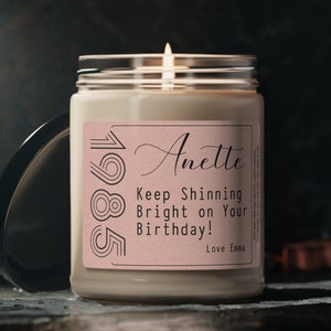 Any Age Personalised Birthday Gift Candle, Birthday Gift for Friend Birthday Gift for Her, Birthdate Candle, Gifts for Her, for girlfriend