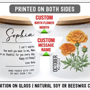 Personalized Soy Wax Candles 100% Pure Organic Soywax and Pure Essential Oils Non-Toxic Sustainable & Clean Burning Wood-Cotton Wick Candles
