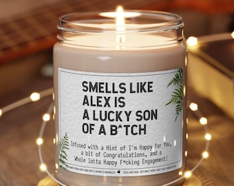 Regalo de compromiso divertido para la futura novia, regalo de compromiso personalizado, regalo de compromiso personalizado, vela comprometida, regalo de despedida de soltera