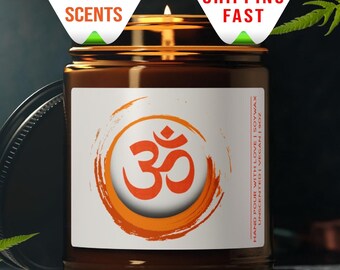 OM Candle, Zen Gift, Buddhist Mantra, Hindu Mantra, Meditation yoga Gift, Yoga Teacher Gift, Candle for Teacher,