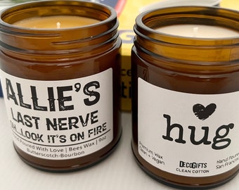 Personalized Candle Gifts Handmade gifts for unique gifts, best holiday gifts, stocking stuffers, gifts under 20 dollars, Candle Gift Favors